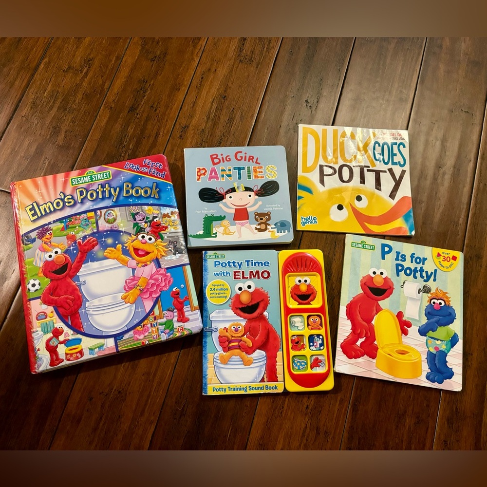 Lot of 5 kids potty training books diapers panties Elmo
